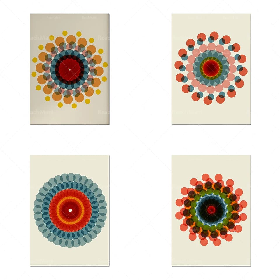 Boho Printable Yoga Mandala Wall Art Prints Medieval Posters, Aesthetic Art Print Set Yoga Decorative Posters