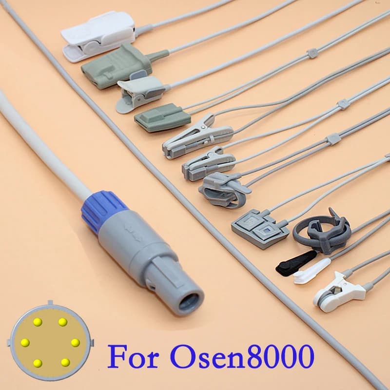 Compatible with patient Osen8000 Oxymeter monitor with digital sensor cable PD Spo2 with angle 6p 0 for adult/child