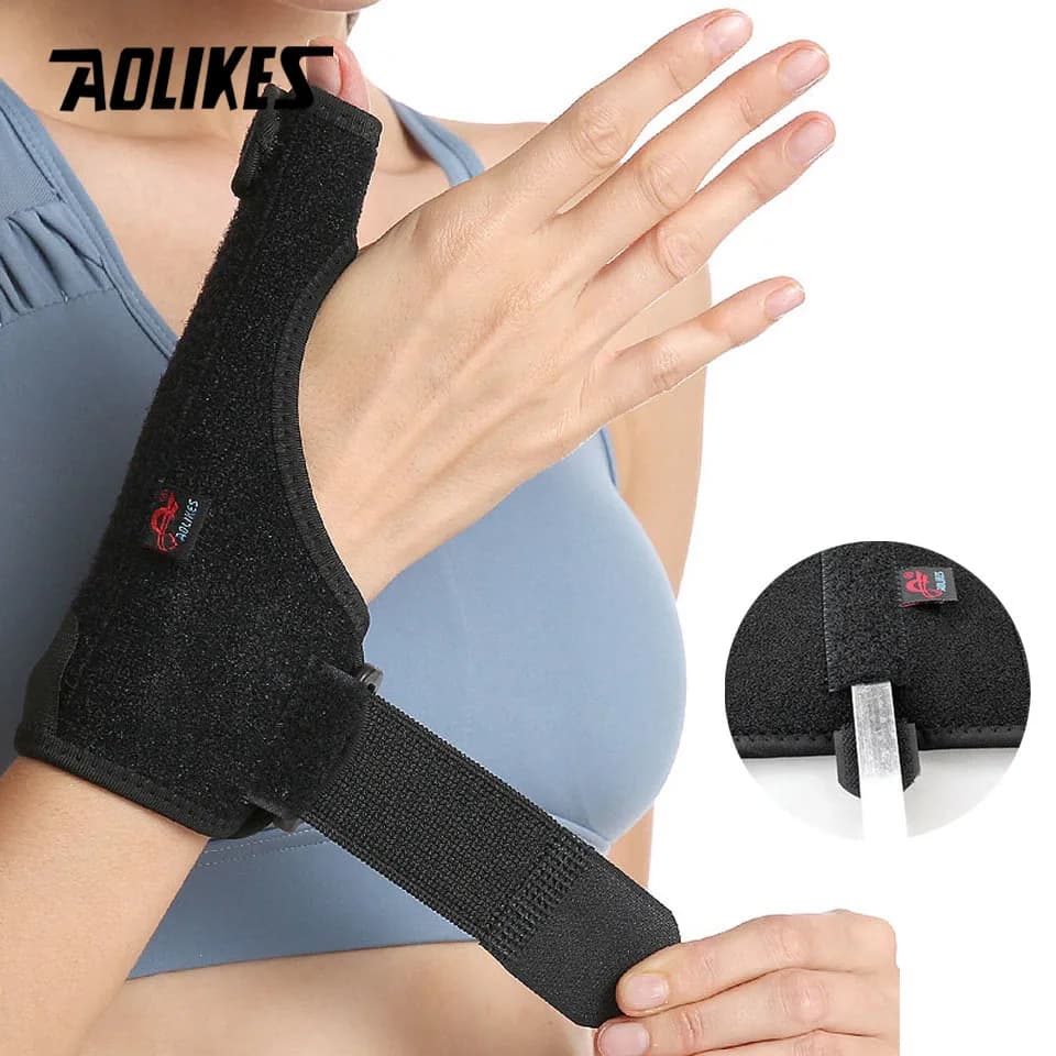 AOLIKES 1PCS Supporto per polso Pollice della Mano Brace Stecca Artrite Distorsioni Wristband Cintura Dito Stecca Da Tennis di Sport Da Polso di Protezione