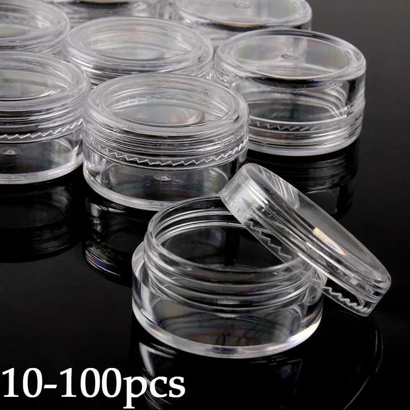 10-100 pz 3g Vuoto di Plastica Trucco Cosmetico Barattolo Vasi Bottiglie Campione Trasparente Ombretto Crema Per Il Viso Balsamo per le labbra Contenitore