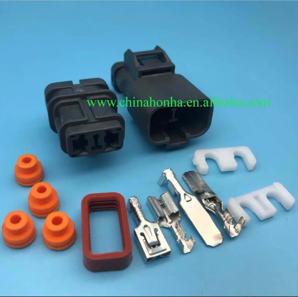 10/20/50/100 pz/lotto kit 6.3 millimetri auto 2 pin spina elettrica maschio femmina pin del cavo connettore di testa 7123-6423-30 7222-6423-30