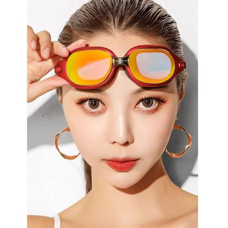 Waterproof Adjustable Silicone Multicolor Swim Glasses Diving Mask For Men and Women UV Coating