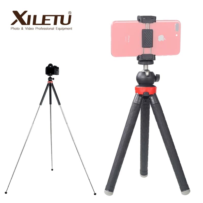 XILETU XS-110 treppiede portatile da viaggio all'aperto Live Selfie Stick treppiede w Bluetooth telecomando per SLRS GoPro Smartphone
