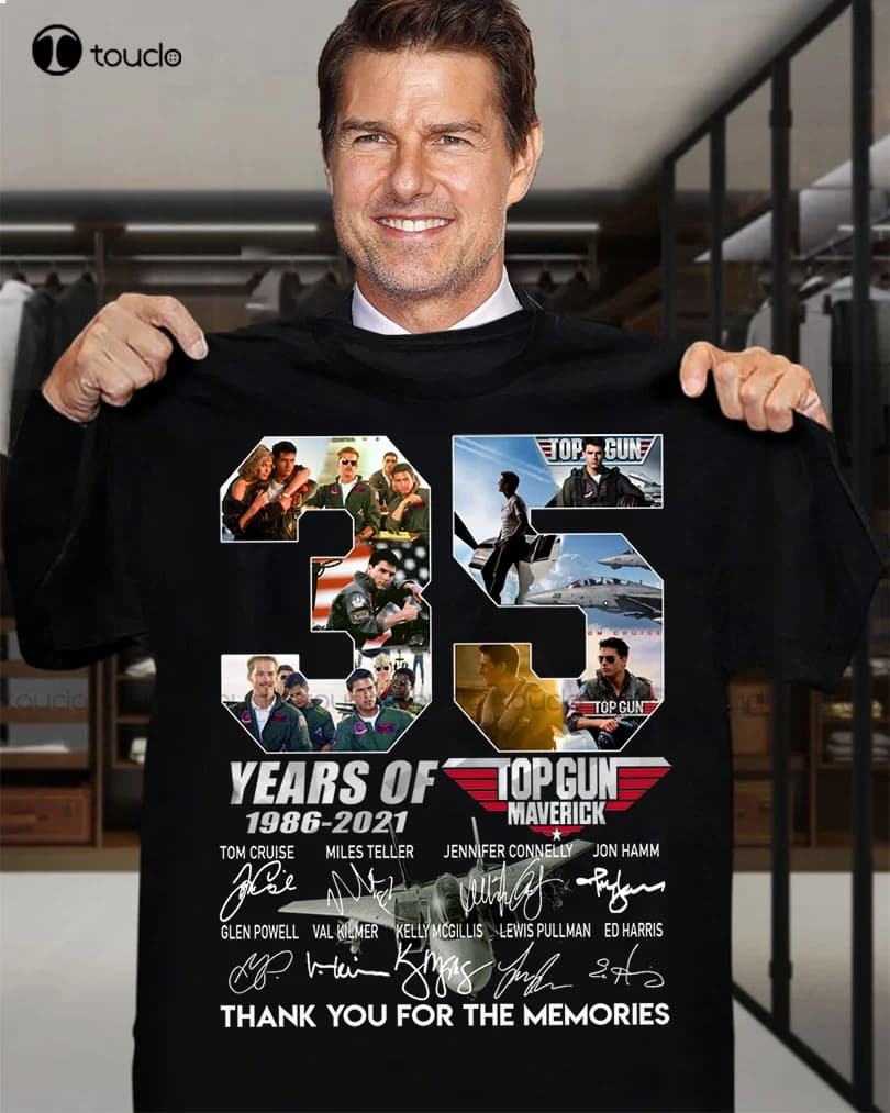 Top Gun Maverick 35 anni Signature Fan Gift Maglietta unisex S-5XL Camicia da golf nera da donna