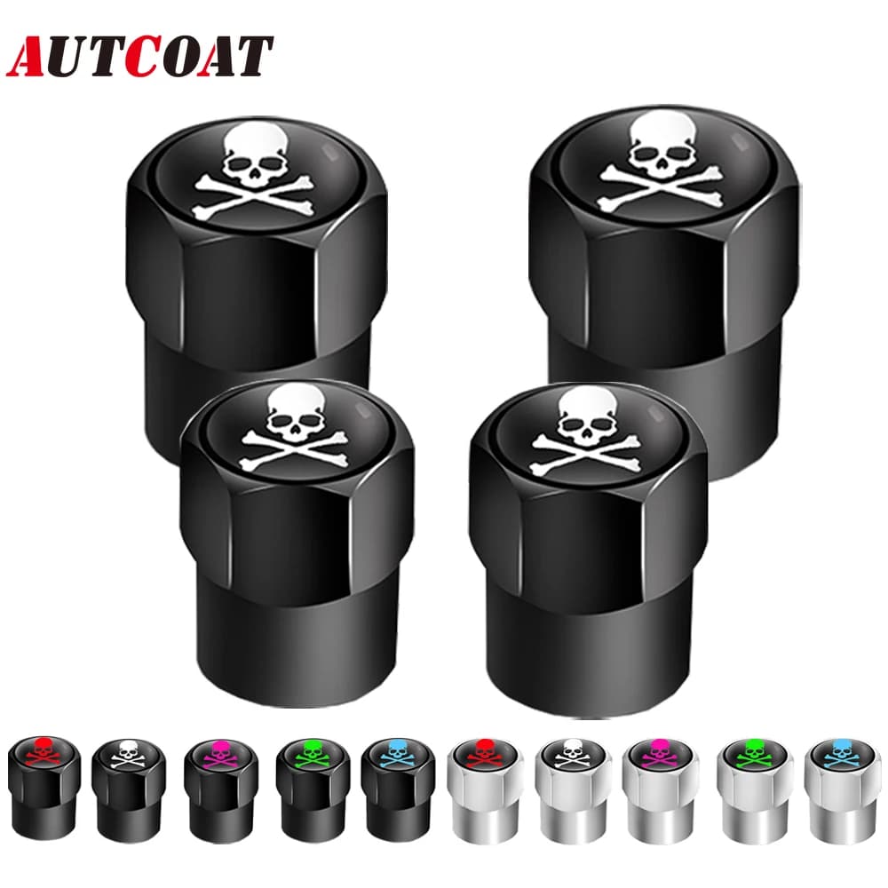 Tappo dello stelo della valvola AUTCOAT 4 pezzi-alluminio con anello in gomma copertura antipolvere del cerchione del pneumatico per auto, camion, bici, moto, bicicletta