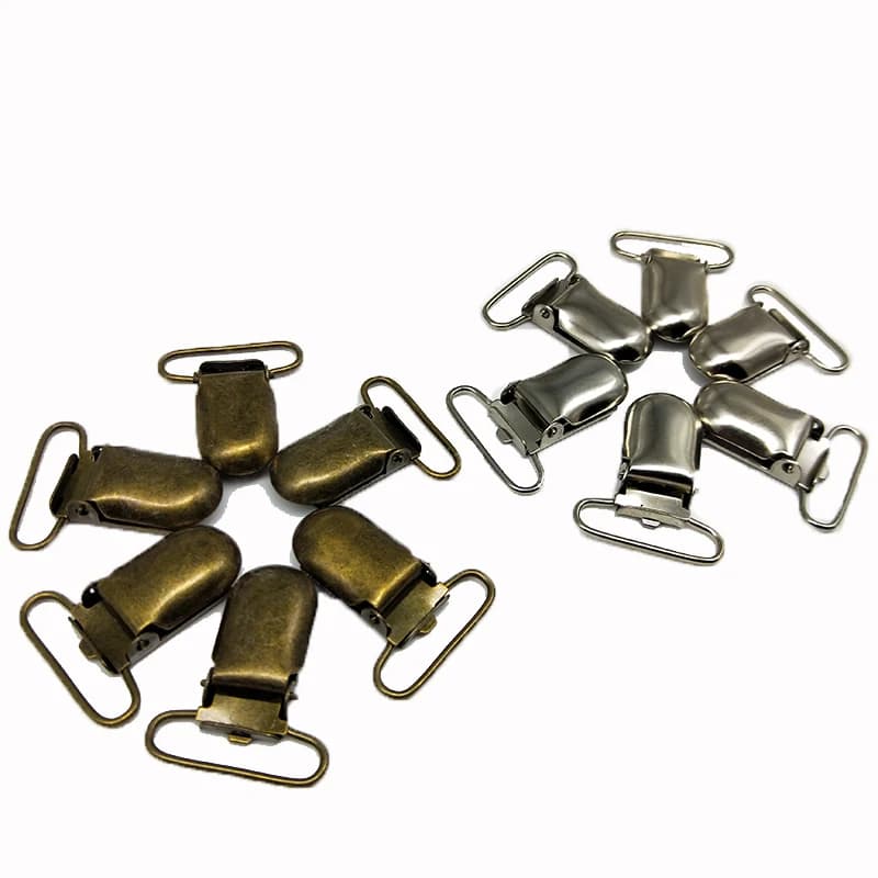 Sillver/Bronzo gancio in metallo del bambino manichino ciuccio supporto di clip della bretella clip succhietto clip per il bambino del nastro 30 pz/lotto 1 ''25 millimetri
