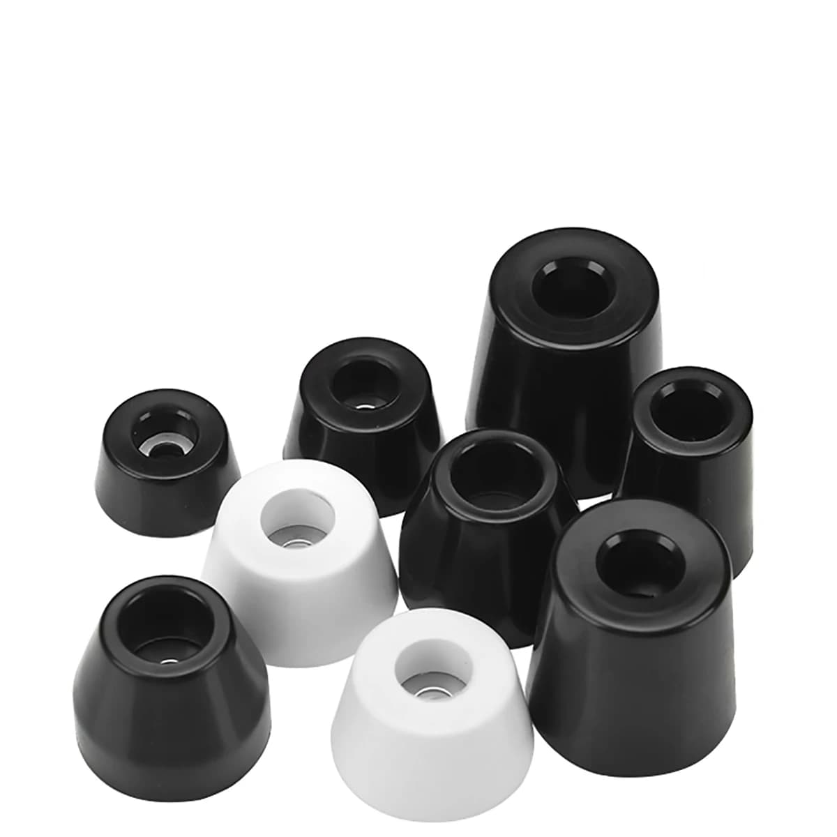 Piedini in gomma con guarnizione per sedie mobili gamba tavolo tappo conico antipolvere antiscivolo nero/bianco 11x9x6mm-50x40x50mm