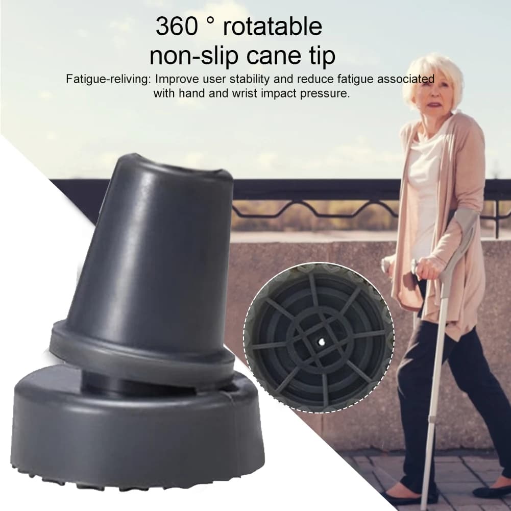 Trekking Antiscivolo Bastone da passeggio Pad Girevole a 360° Stampella Canna Cuscinetti inferiori Copertura Della Protezione Arrampicata Trekking Palo Punta Della Copertura del cappuccio