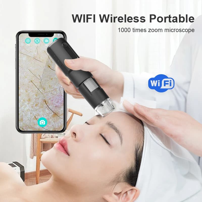 2MP 1080P 50-1000X WIFI Microscopio digitale Endoscopio portatile wireless per la riparazione della pelle dei capelli Smartphone PCB Strumento Lente d'ingrandimento