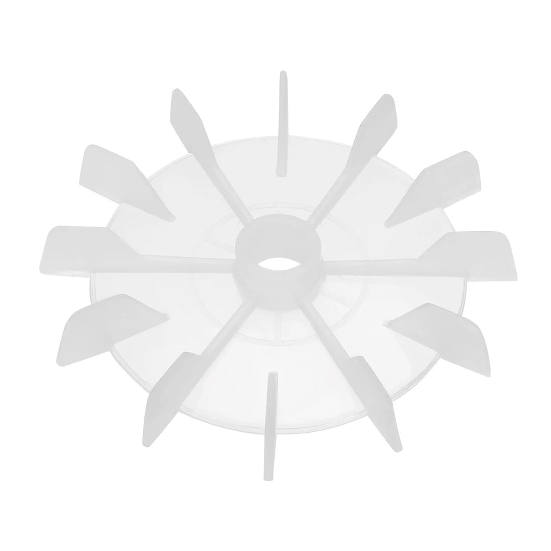 120x15mm Motor Fan Blade with 12 Vanes Round Shape Bore White Engineering Plastic 12 Impeller Motor Cooling Blade for Water Pump