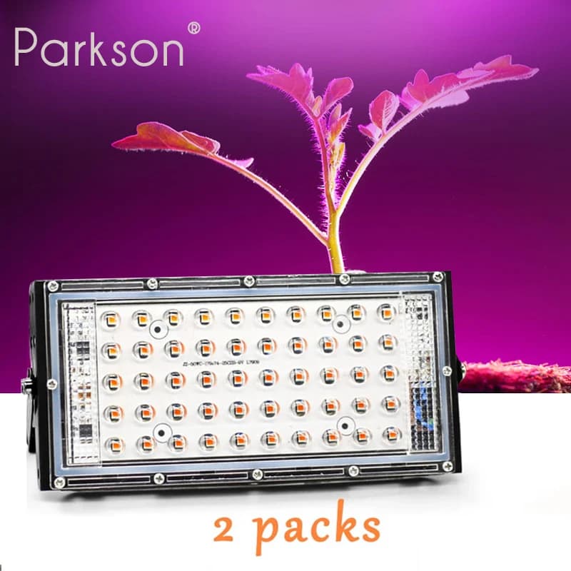 2 Pz/Lot 50W LED Cultivating Lights AC 220V Full Phytolamp Mirror For Plants Flower Semina Cultiva Plant Tent Box LED lamps