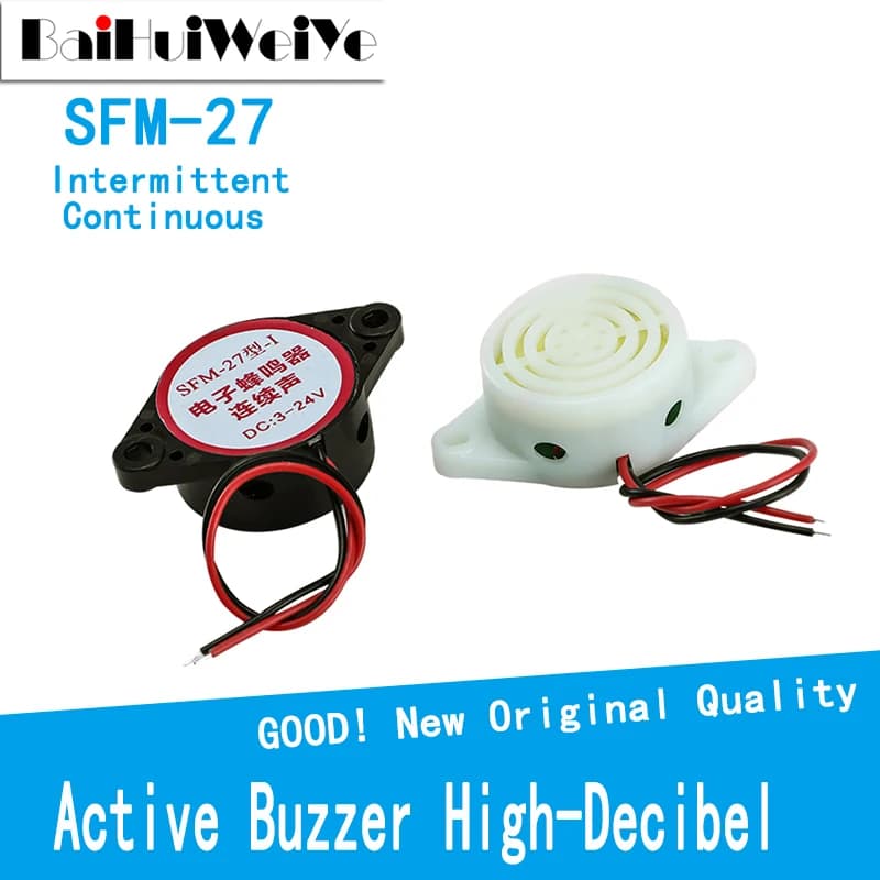 1PCS 3015 SFM-27 Cicalino attivo ad alto decibel 3-24V 12V 95DB Cicalino elettronico Segnale acustico di allarme intermittente/continuo per Arduino Fai da te
