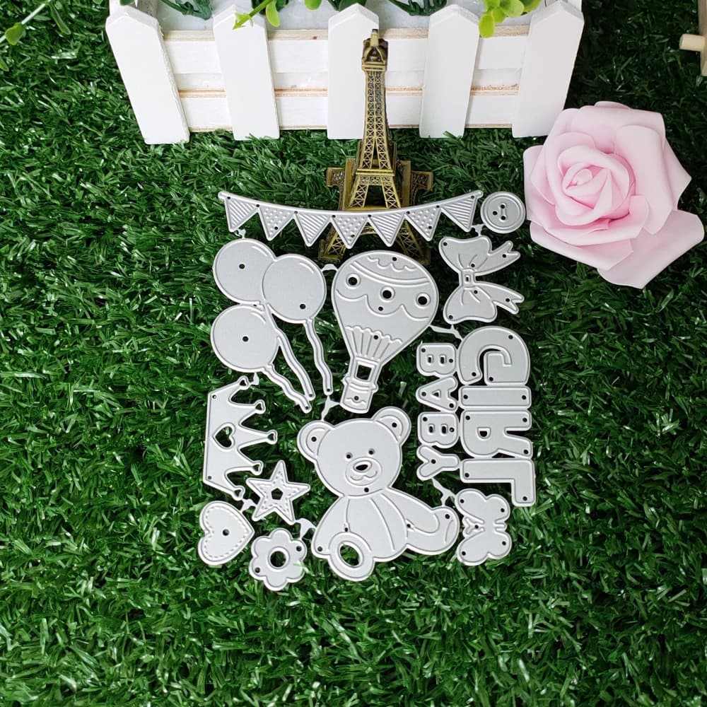 12PCS-SET GIRL BABY Metal Cutting Dies for DIY Scrapbooking Creative Decoration die cutter craft kids handmade