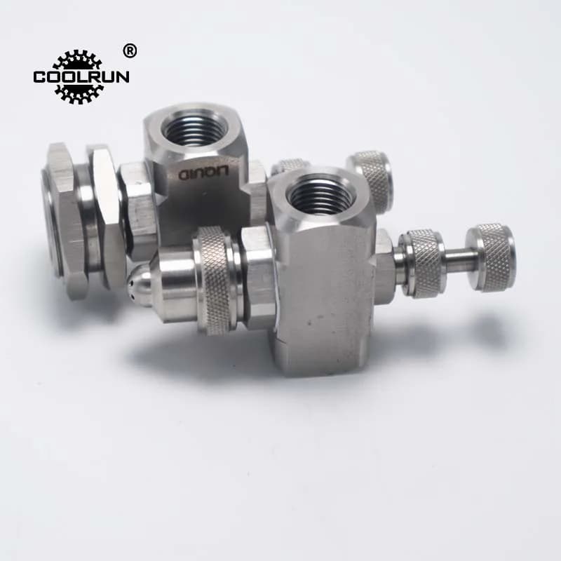 Ugello di umidificazione atomizzatore a spruzzo regolabile filetto da 1/4 "ugello di nebulizzazione ad aria in acciaio inossidabile miscelazione gas-acqua a due fluidi