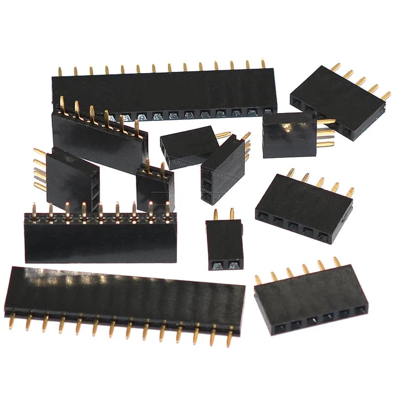 Confezione da 5 Connettori Femmina a Pin Dritti ad Angolo Retto per Arduino, Striscia di Connettori PCB 2.54mm 2/3/4/5/6/7/8/9/10/12/40 Pin