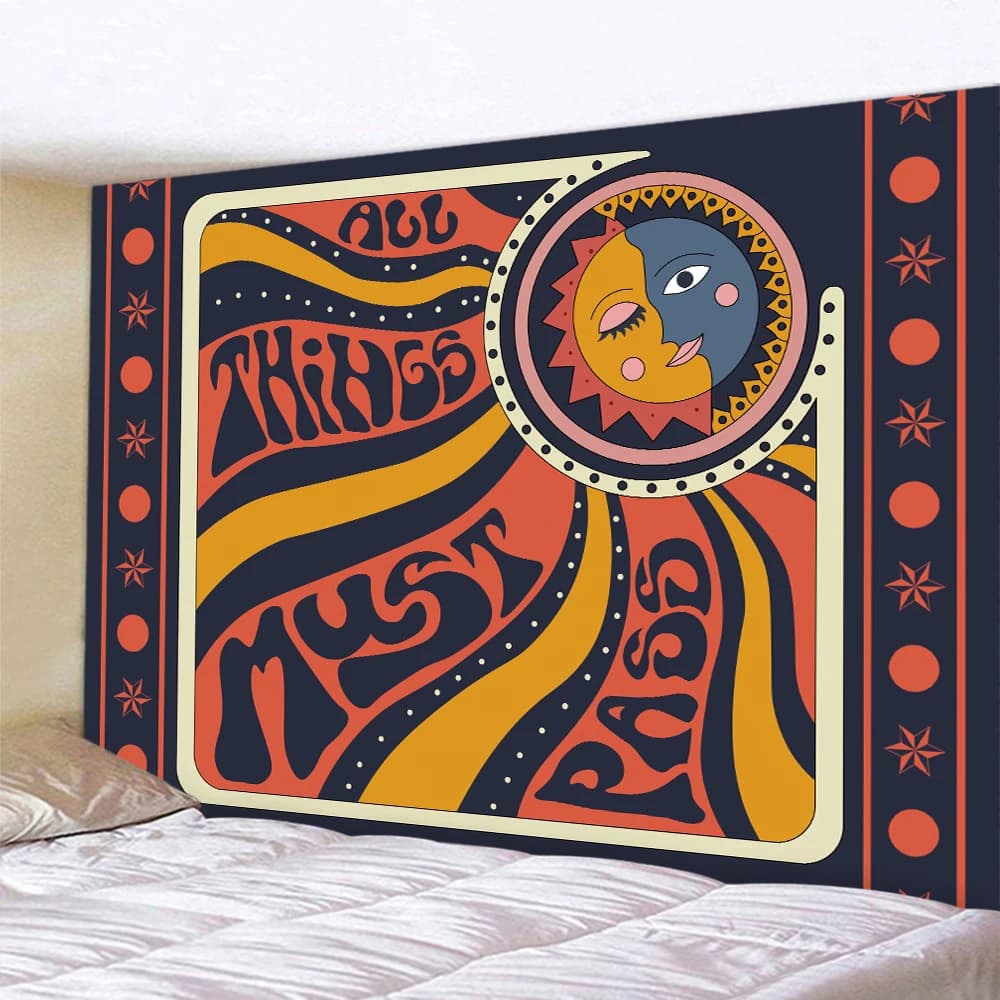 Sole scena psichedelica astratta decorazione domestica arte arazzo hippie decorazione boema stuoia di yoga mandala appeso a parete