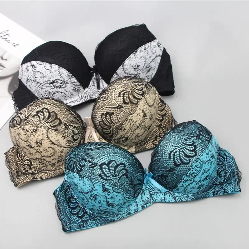 2022 Nuovo BCDE Coppa Ricamato Lace Up Reggiseni Plus Size Donna 34 36 38 40 42 Reggiseno Stampa Stile Lingerie Femminile