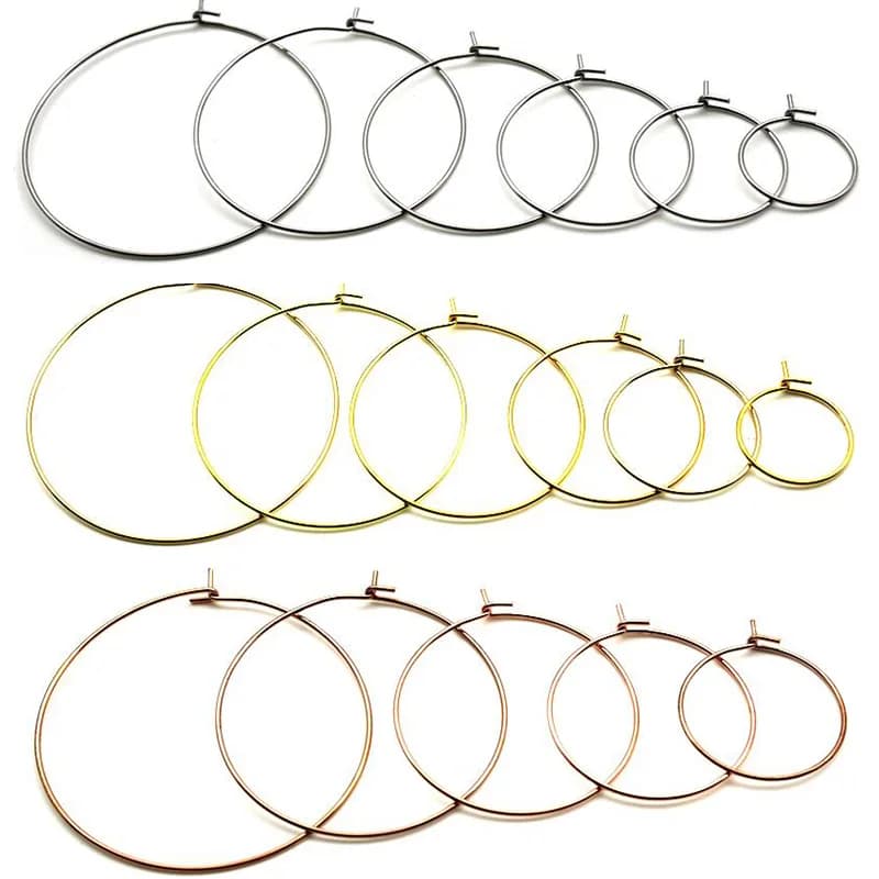 20 pz/lotto 15-45mm In Acciaio Inox Oro Grande Cerchio Earwire Cerchi Orecchini Ad Anello per FAI DA TE Ciondola L'orecchino Creazione di Gioielli Forniture