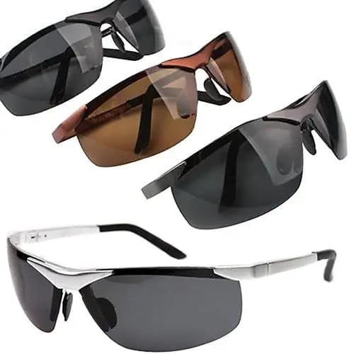 Polarized sunglasses with metal frame for men's fashionable police