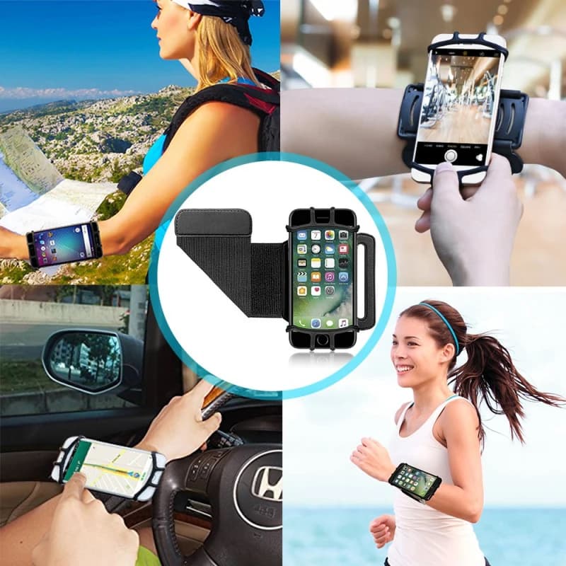 Outdoor 180 ° Mobile Phone Racing and Jogging Wristband Phone Bag Jogging Belt Gym Gym Support Arm Band Back Support Brace Support Brace