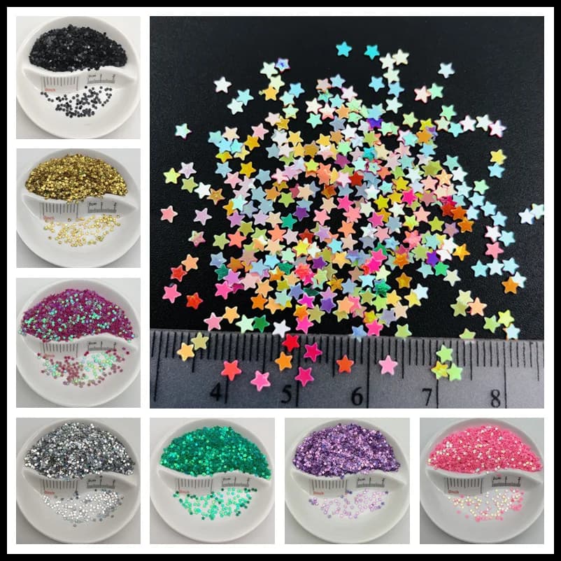 20g 3mm Stella PVC Paillettes sciolte Glitter Paillettes per Nail Art Manicure, coriandoli nuziali, accessori per ornamenti, riempitivo