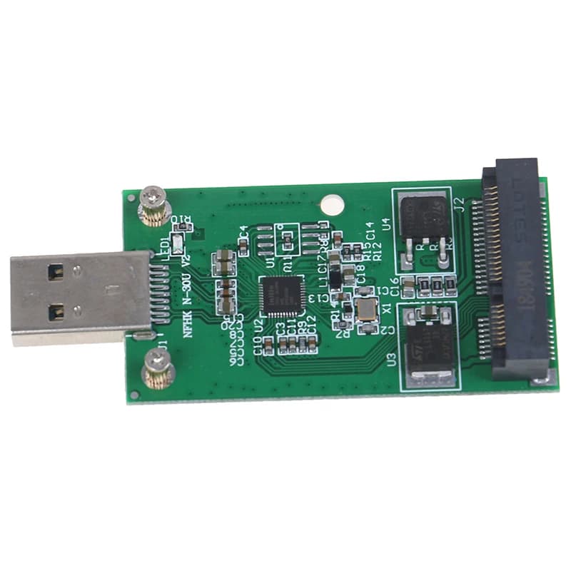 1Pc Mini USB 3.0 per PCIE mSATA Esterno SSD PCBA Conveter Card Adapter Computer Connettori Forniture