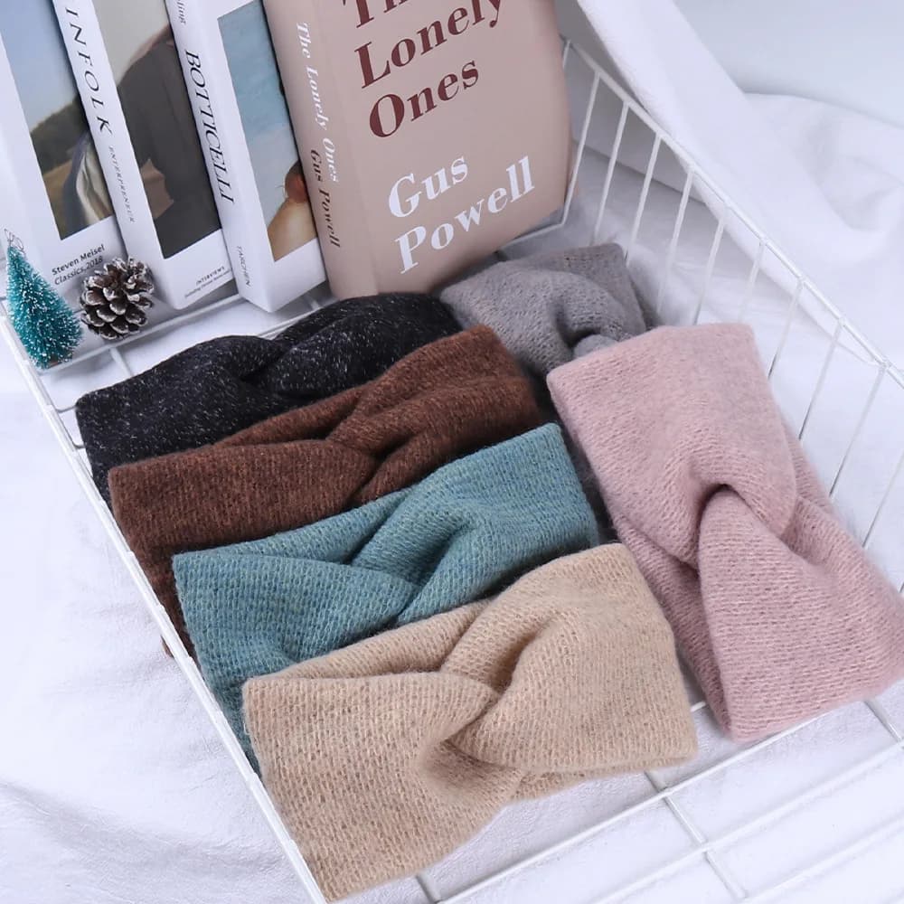 Nuove donne che lavorano a maglia nodo incrociato fasce di lana calde supporto per capelli fasce per capelli elastiche turbante copricapi accessori per capelli di moda