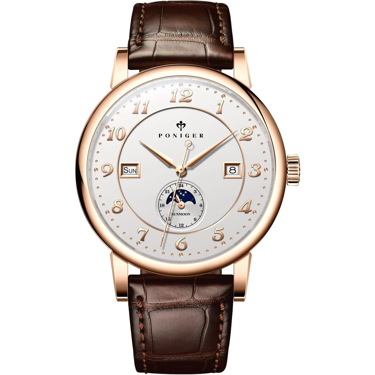 PONIGER Orologio da uomo alla moda Orologi automatici da uomo Orologio da polso meccanico impermeabile 50M Specchio con zaffiro Top Luxury Brand Data della settimana
