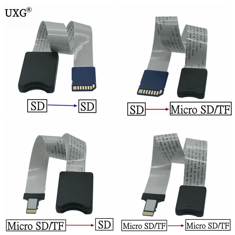 Scheda SD Femmina a TF Micro SD Maschio SD a SD/TF a TF Cavo di prolunga flessibile per scheda Extender Adattatore Lettore Drop Ship 10CM-60CM
