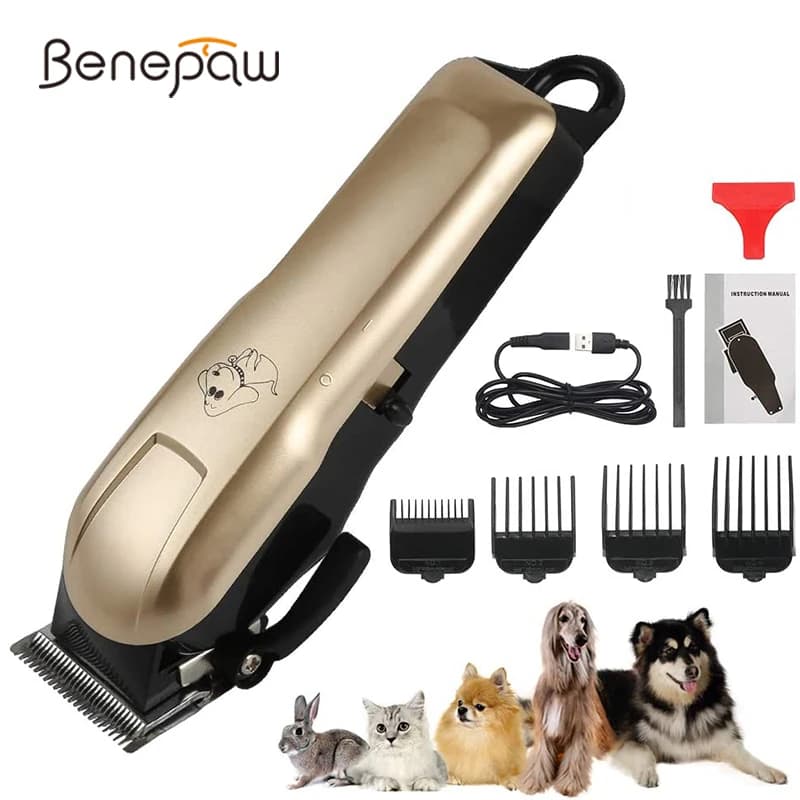 Benepaw Professionale Dei Capelli di Cane Trimmer Ricaricabile USB A Basso Rumore Senza Cordone Elettrico Pet Clipper Sicuro Cucciolo Gatti, Attrezzi Tolettatura Kit