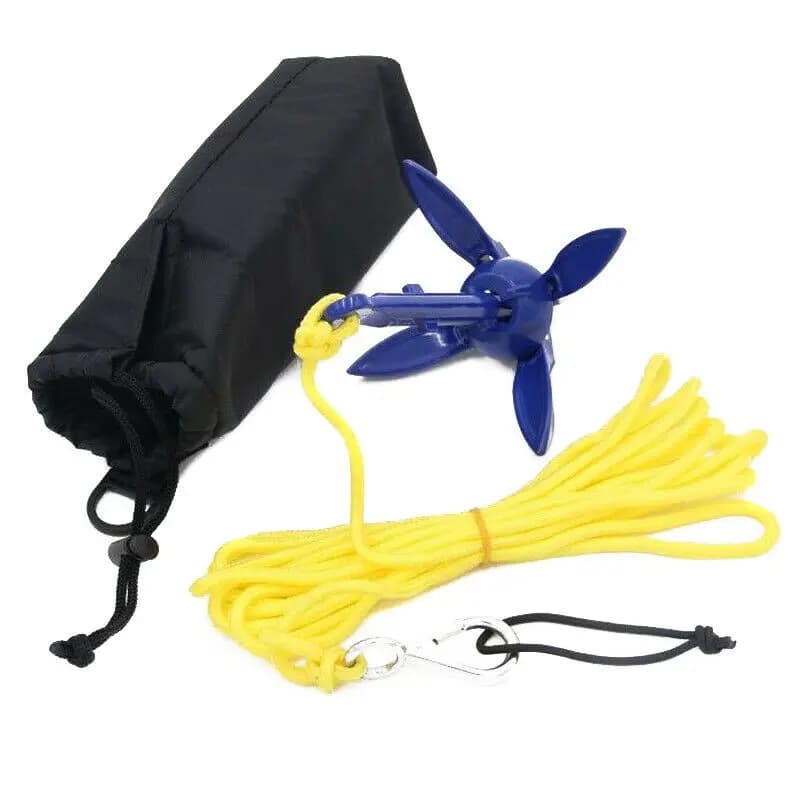 Kit boa portatile con ancoraggio pieghevole blu per barca da 1 pz per pesca in canoa, kayak, zattera, barca a vela