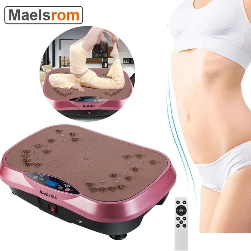 Vibration plate machine for the whole body: powerful fat burning and home gym equipment for weight loss, lymphatic cellulite reduction