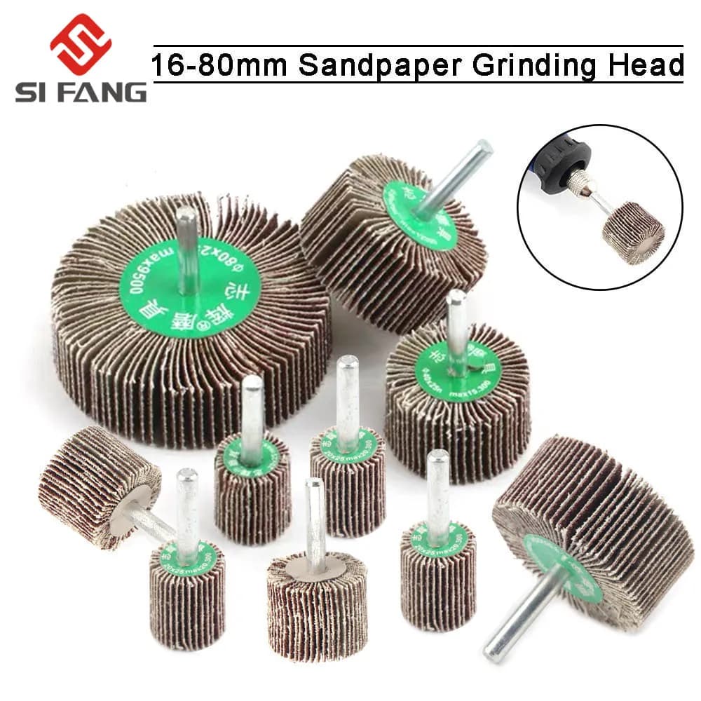 5PC Carta Vetrata Rettifica Flap Lucidatura Ruote Disco Abrasivo Otturatore Ruota Lucidante Per Rotary Dremel Strumento 60/80/120Grit 6MM Gambo