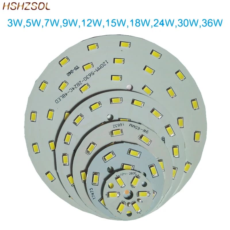 3W 5W 7W 9W 12W 15W 18W 20W 24W 36W SMD5730 5630 luminosità SMD Light Board Led Lamp Panel per soffitto PCB pcb bianco