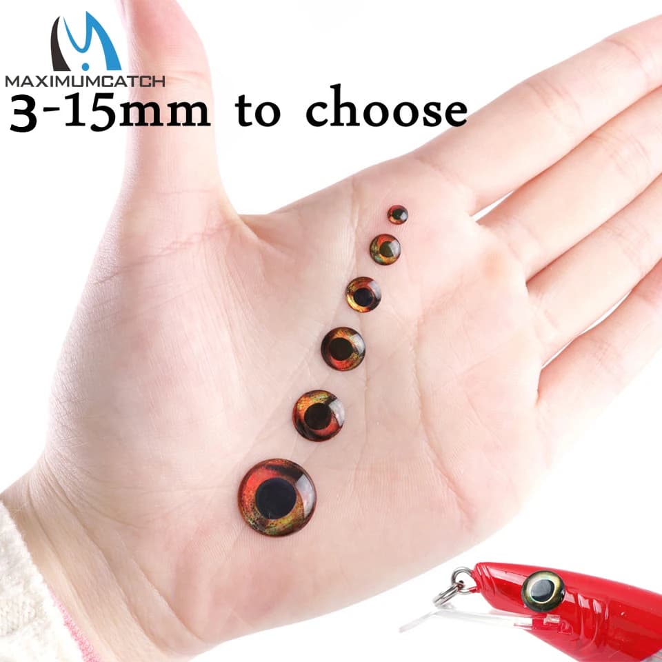 Maximucatch 4mm-15mm 4D Living Fishing Lure Eyes Fly Tying Material Fish Eye Making