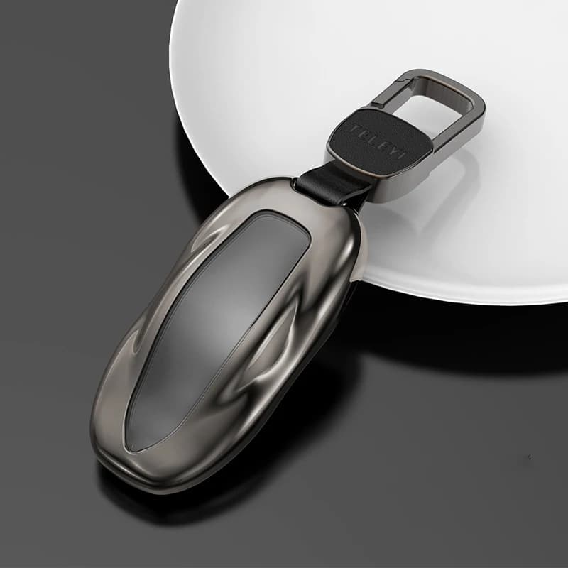 1 pz Car Remote Key Fob Case Cover con cintura in lega di alluminio Key Shell per Tesla Model S Model 3 Model X Model Y
