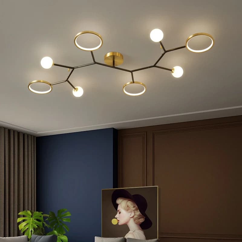 Nordic ring ceiling light Metal LED glass ball light industrial vintage ceiling lamp for Living room Bedroom child ceiling Light