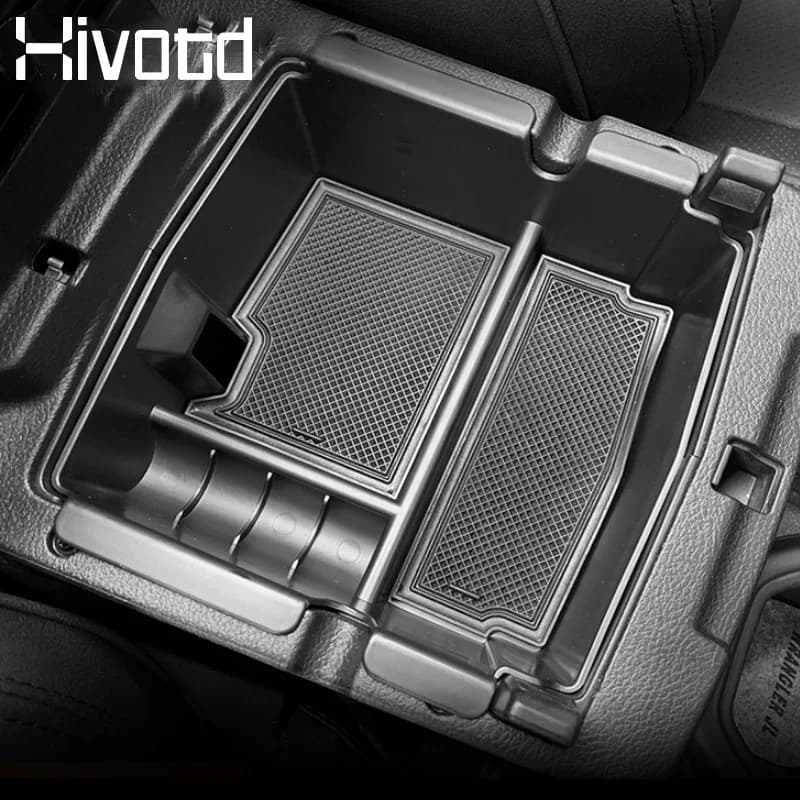 Hivotd Auto Bracciolo Centrale Scatola di Immagazzinaggio Console Organizzatore Multiuso Accessori Interni Per Jeep Wrangler Rubicon JL 2018 2019