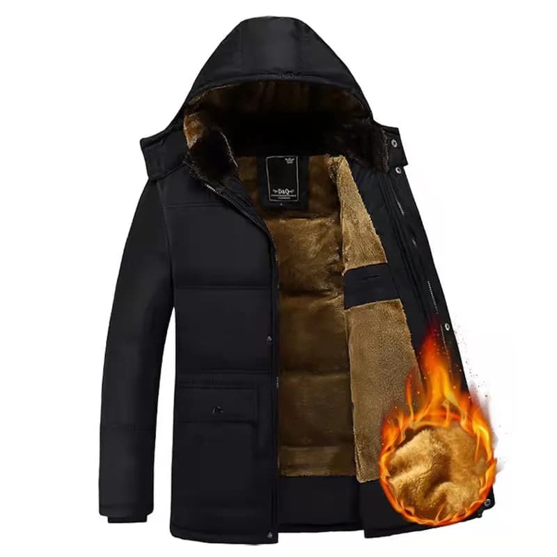 Parka Cappotti da uomo 2025 Giacca invernale da uomo Addensare con cappuccio Capispalla impermeabile Cappotto caldo Casual Giacche da uomo Soprabito di pelliccia Spessore