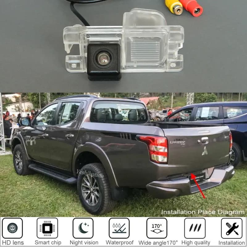 Telecamera posteriore per auto per Mitsubishi Triton L200 Hunter Sportero Strada Strakar Barbarian Fullback 2005 ~ 2019 Telecamera di backup