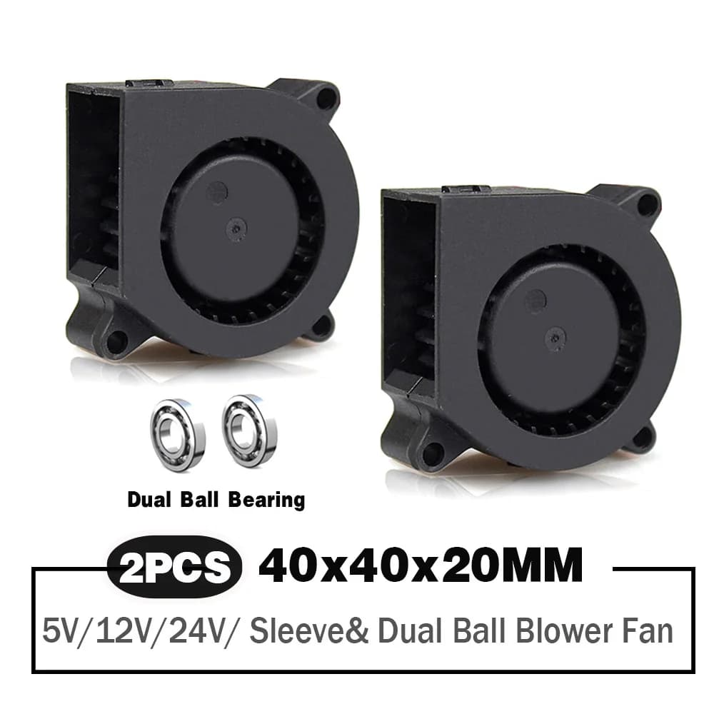 2 pezzi 40mm ventilatore 4020 40x40x20mm ventola di raffreddamento stampante 3D ventola di raffreddamento ventola 5V 12V 24V DC Brushless Turbo ventilatore