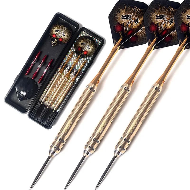Freccette rigide diritte con punta in acciaio da 21/23/25g 162 mm in rame alla moda aggiornato, set di freccette, prodotti per l'intrattenimento domestico e il fitness