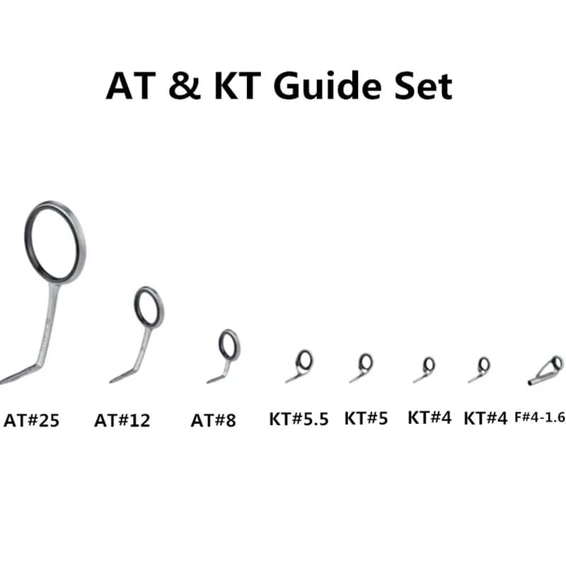NooNRoo AT & KT Set di Guide guide per canne da pesca un set (9 pezzi) guida alla riparazione della canna da pesca 1 borse