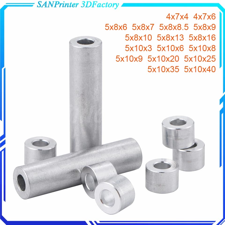 10 Piece Aluminum Spacer 3D Printer Parts Opensource Insulation Column With V Column Slot Separate Quarantine Printer 3D Reprap 5MM