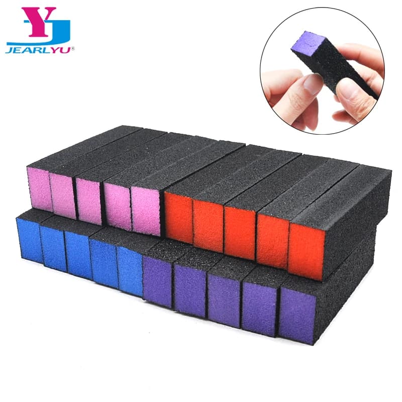 50/100 Pz/Pack Nail Art Black UV Gel Polishing Polishing Lime Retifica Spugna Buffer File Block Nail Foam Lustro Set Manicure
