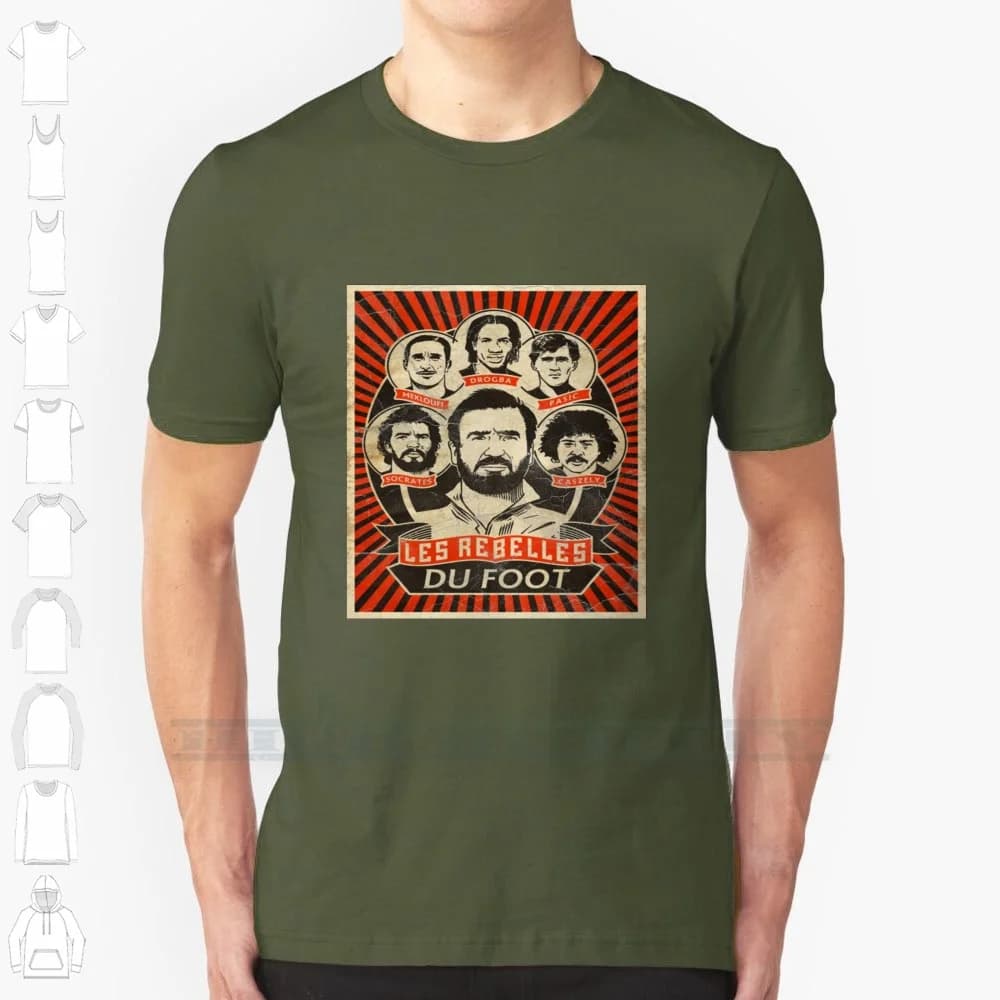 Legends Of Football Soccer Cantona Drogba 100% cotone T Shirt Cantona Eric Drogba socrate Pop Art brasile francia cile avorio