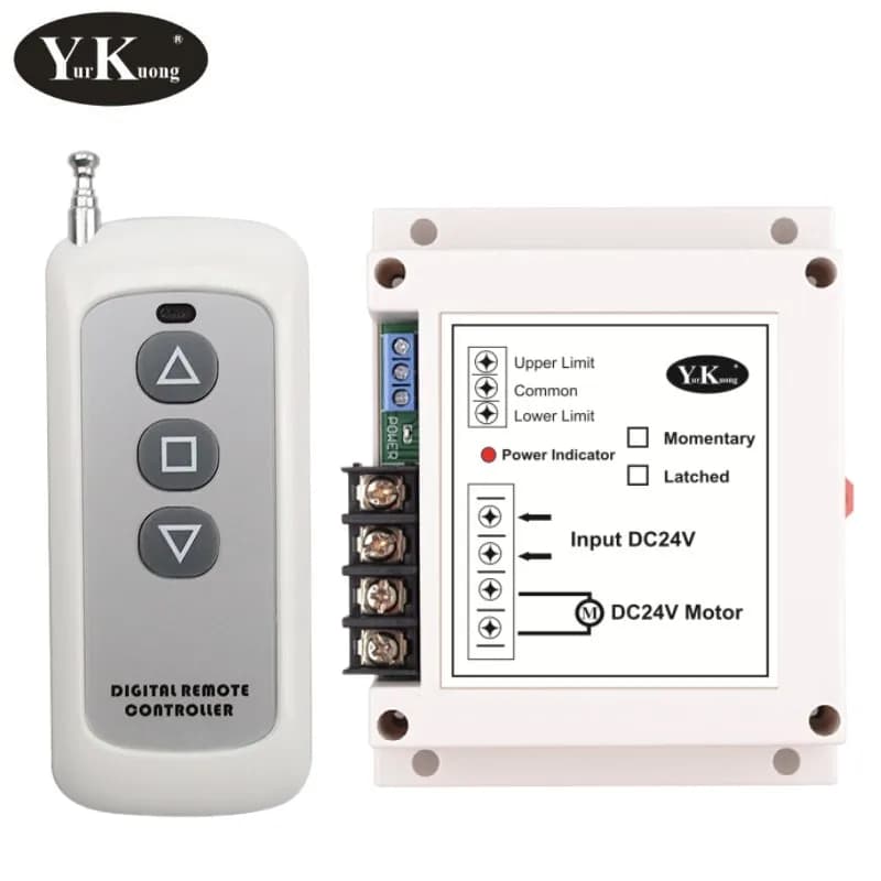 DC 24V 40A 2CH Motore Interruttore di telecomando Motore Avanti Indietro Up Down Arresto Porta Finestra Tenda Wireless TX RX Interruttore limitato