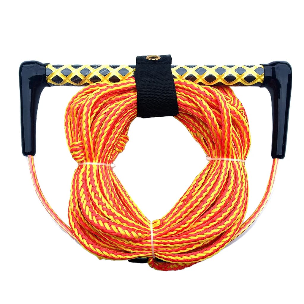 Sci nautico Wakeboard Ginocchiera Corda per la nautica Corda per sport acquatici a 3 sezioni Sicurezza Surf Linea di traino Guinzaglio con maniglia galleggiante