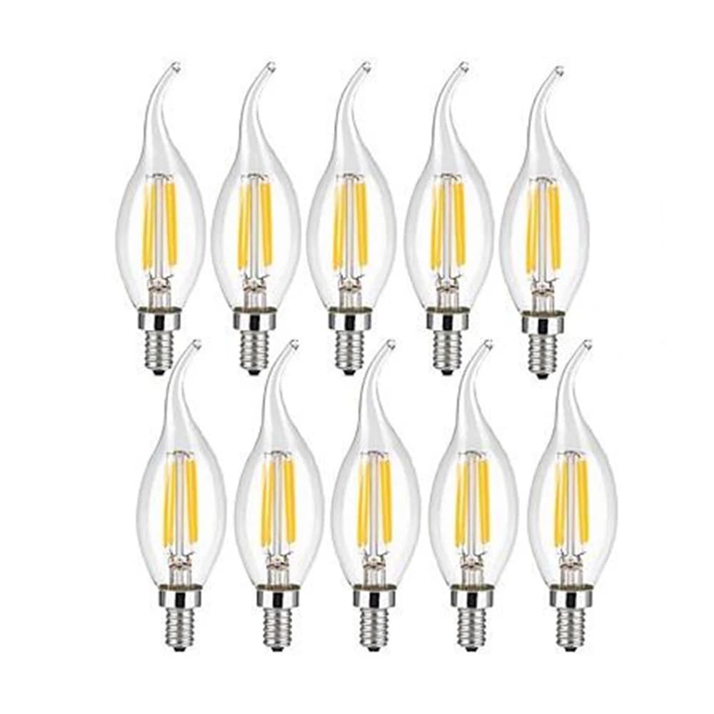 10 pz Lampadina A LED E14 4 W/6 W Dimmerabile Edison Retro Filamento a lume di candela AC220V C35 Bianco caldo/freddo Lampada a risparmio energetico da 360 gradi