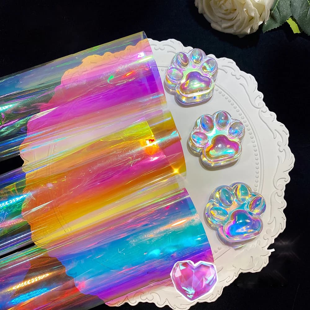 Aurora Laser Film Foil Resin Jewelry Roba Rainbow Wall decal Laser film DIY Mould silicone epoxy Filling of supplies for nail art